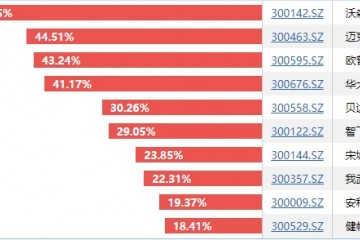 创业板指进入技术性牛市！成分股涨幅榜出炉