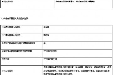 天弘基金高管变更胡晓明离任由总经理郭树强代任董事长职务新任朱海扬为副总经理