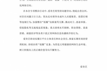 爱奇艺启动饭圈乱象专项整治行动